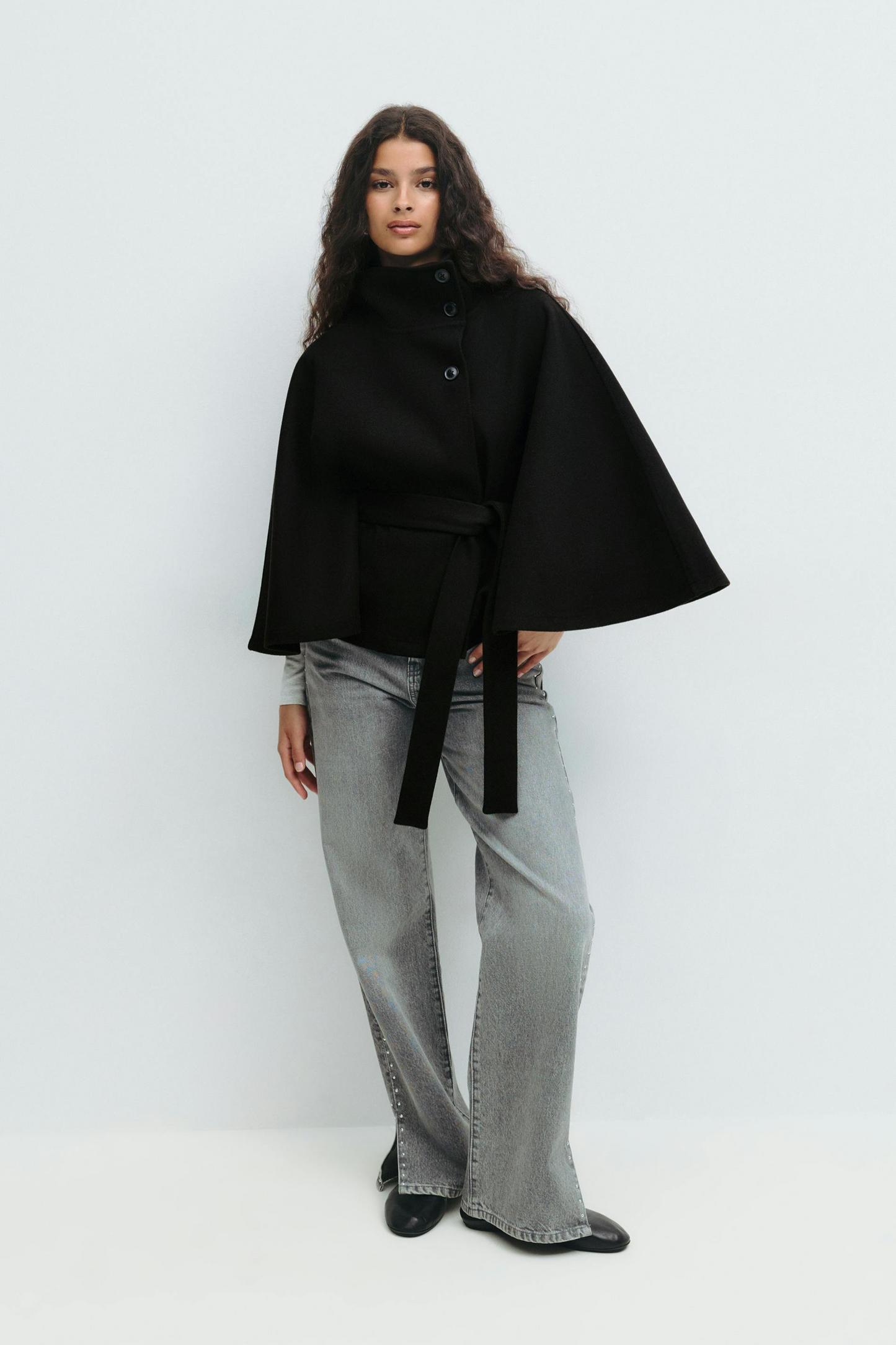 OLIVIA | Belted Cape Jacket