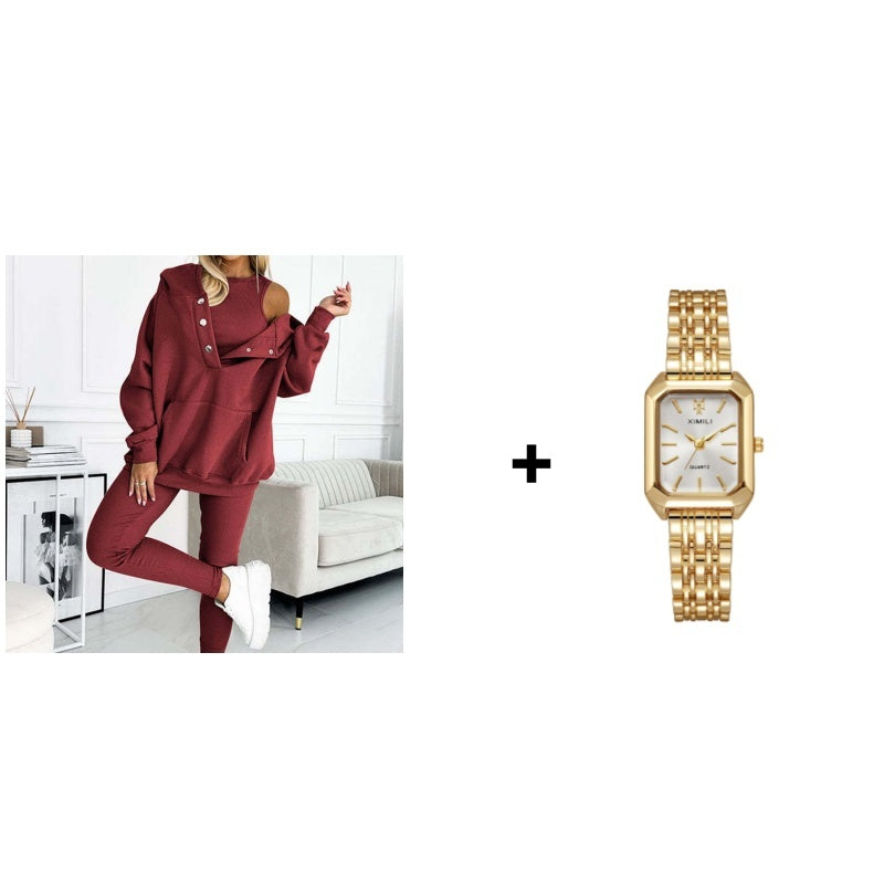 Hooded Casual and Comfortable Sweatshirt Suit