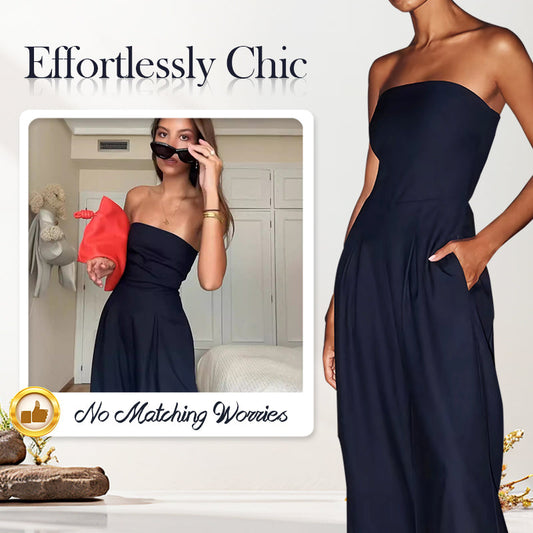 Women's Off Shoulder Wide Leg Jumpsuit