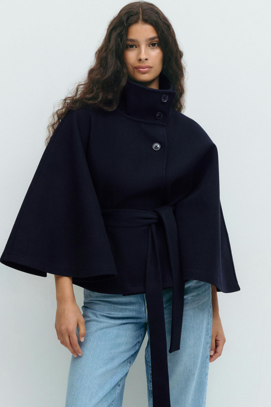 OLIVIA | Belted Cape Jacket