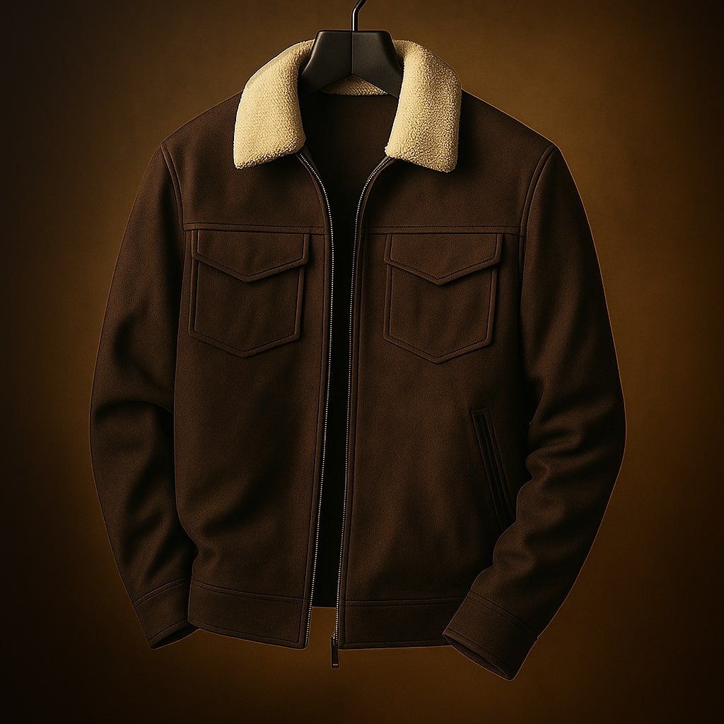 Benton Shearling-Collar Jacket