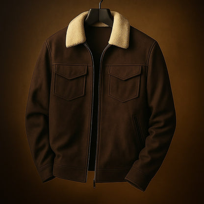 Benton Shearling-Collar Jacket