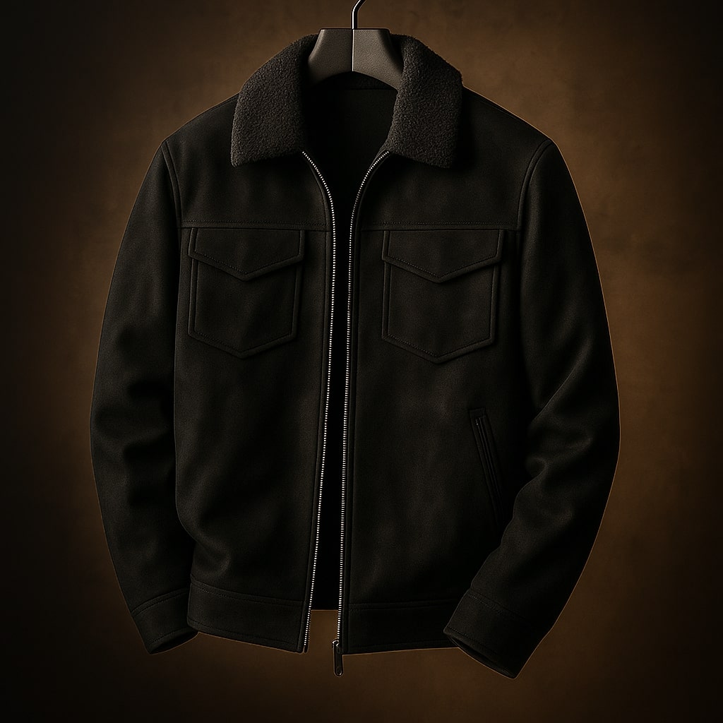 Benton Shearling-Collar Jacket