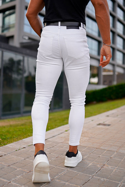 Men's White Skinny Jean - Ripped
