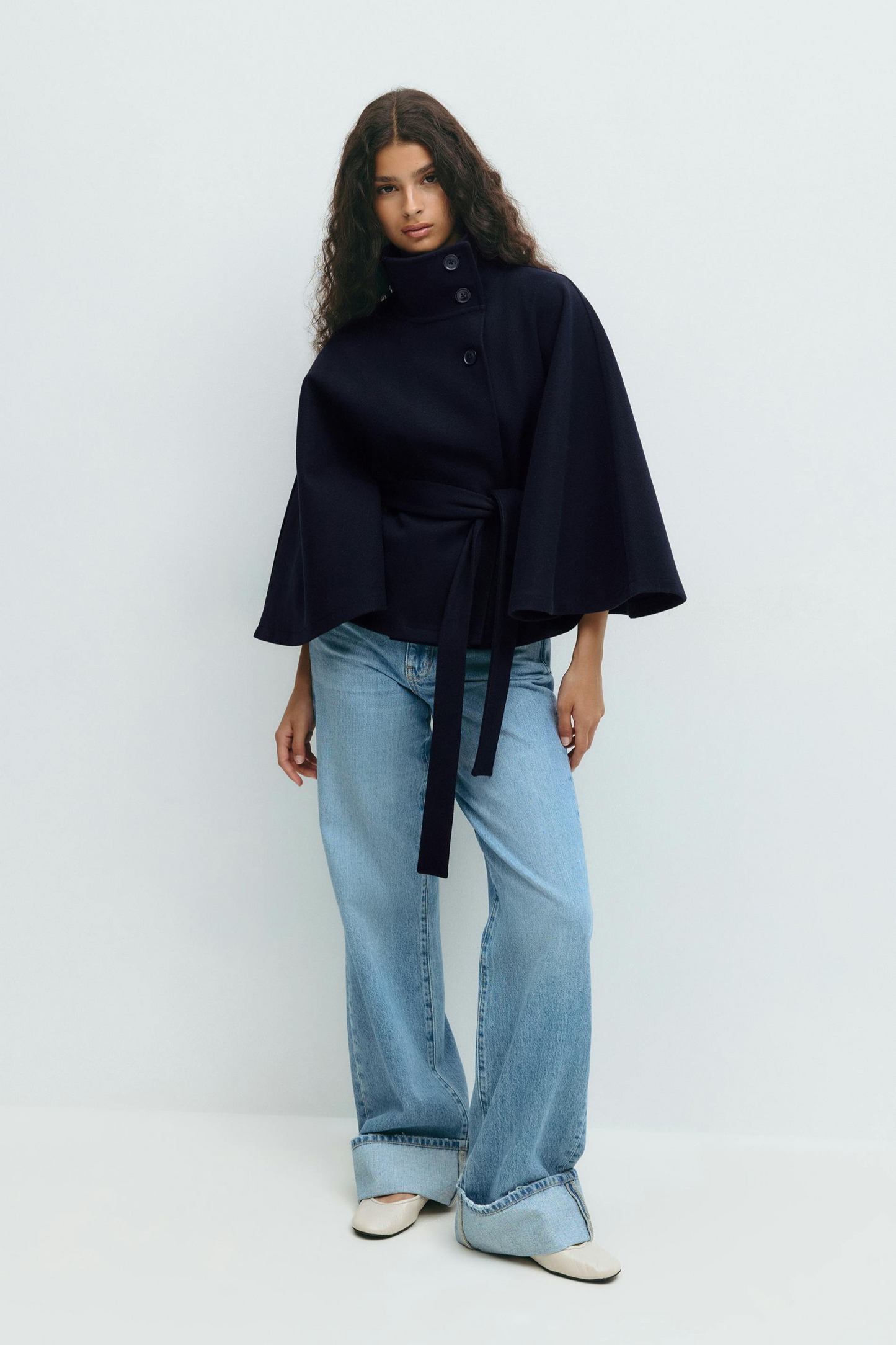 OLIVIA | Belted Cape Jacket