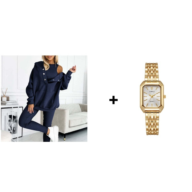 Hooded Casual and Comfortable Sweatshirt Suit