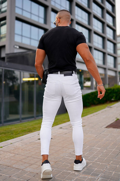 Men's White Skinny Jean - Ripped