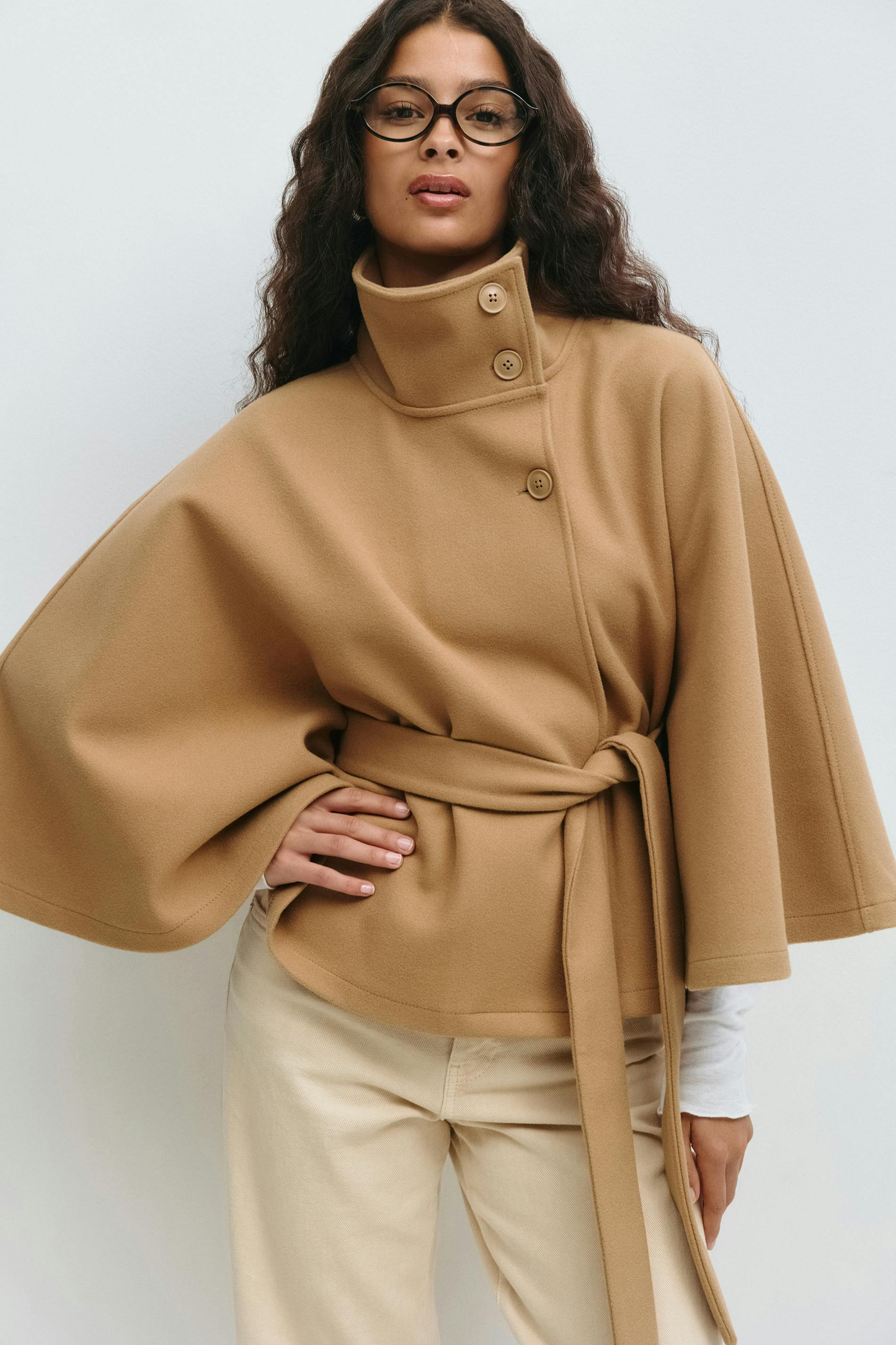 OLIVIA | Belted Cape Jacket