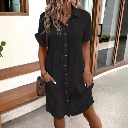 Button Down Polo Style Shirt Dress
