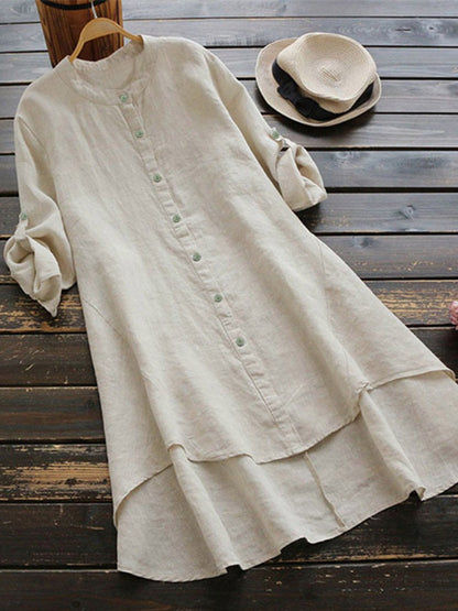 Sable Linen Shirt Dress
