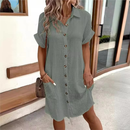 Button Down Polo Style Shirt Dress