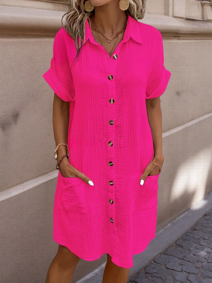 Button Down Polo Style Shirt Dress