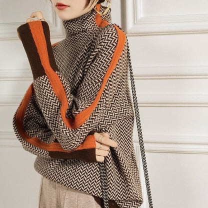 Clémence | Turtleneck sweater with contrasting stripes