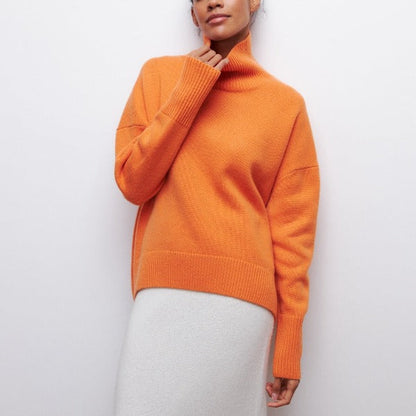 Amélie Oversized Cotton Roll‑Neck Jumper