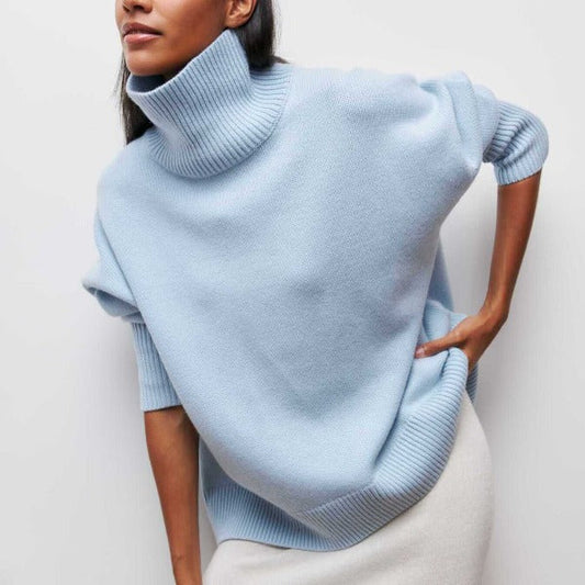 Amélie Oversized Cotton Roll‑Neck Jumper