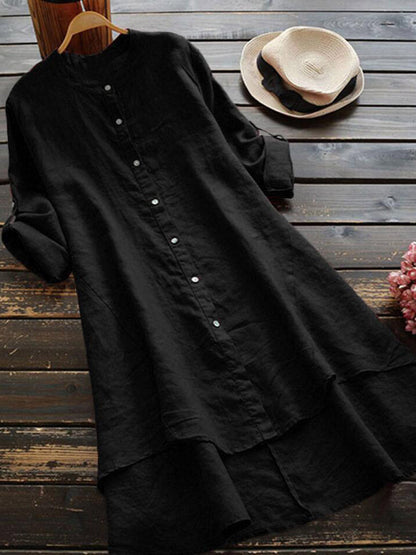 Sable Linen Shirt Dress