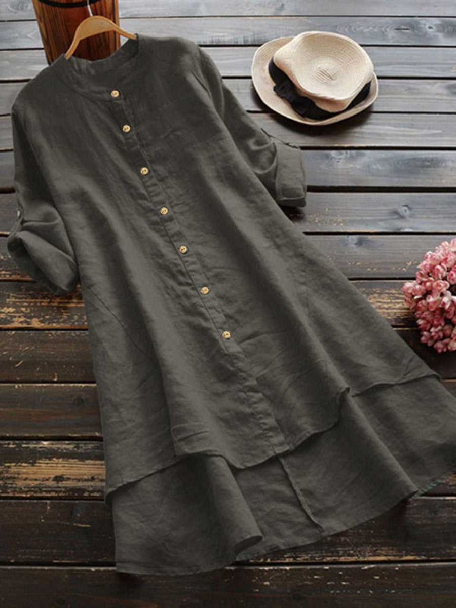 Sable Linen Shirt Dress