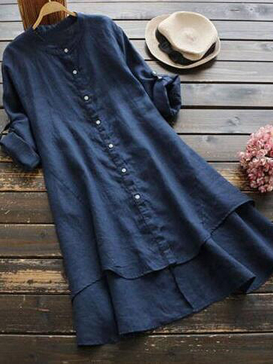 Sable Linen Shirt Dress