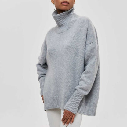 Amélie Oversized Cotton Roll‑Neck Jumper