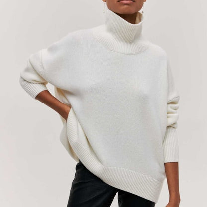 Amélie Oversized Cotton Roll‑Neck Jumper