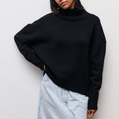 Amélie Oversized Cotton Roll‑Neck Jumper