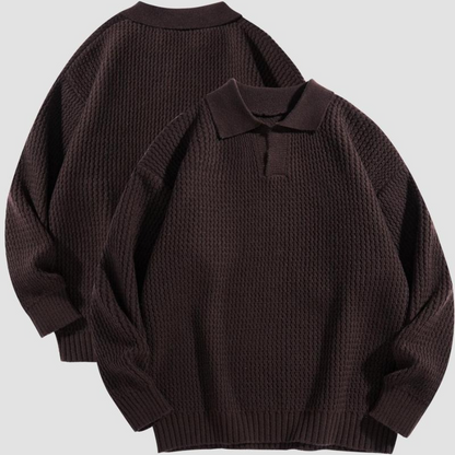 Marcus Waffle Knit Collared Shirt