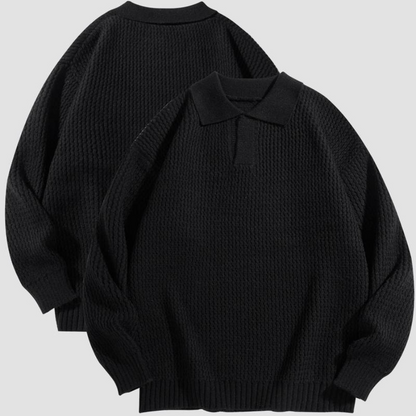 Marcus Waffle Knit Collared Shirt