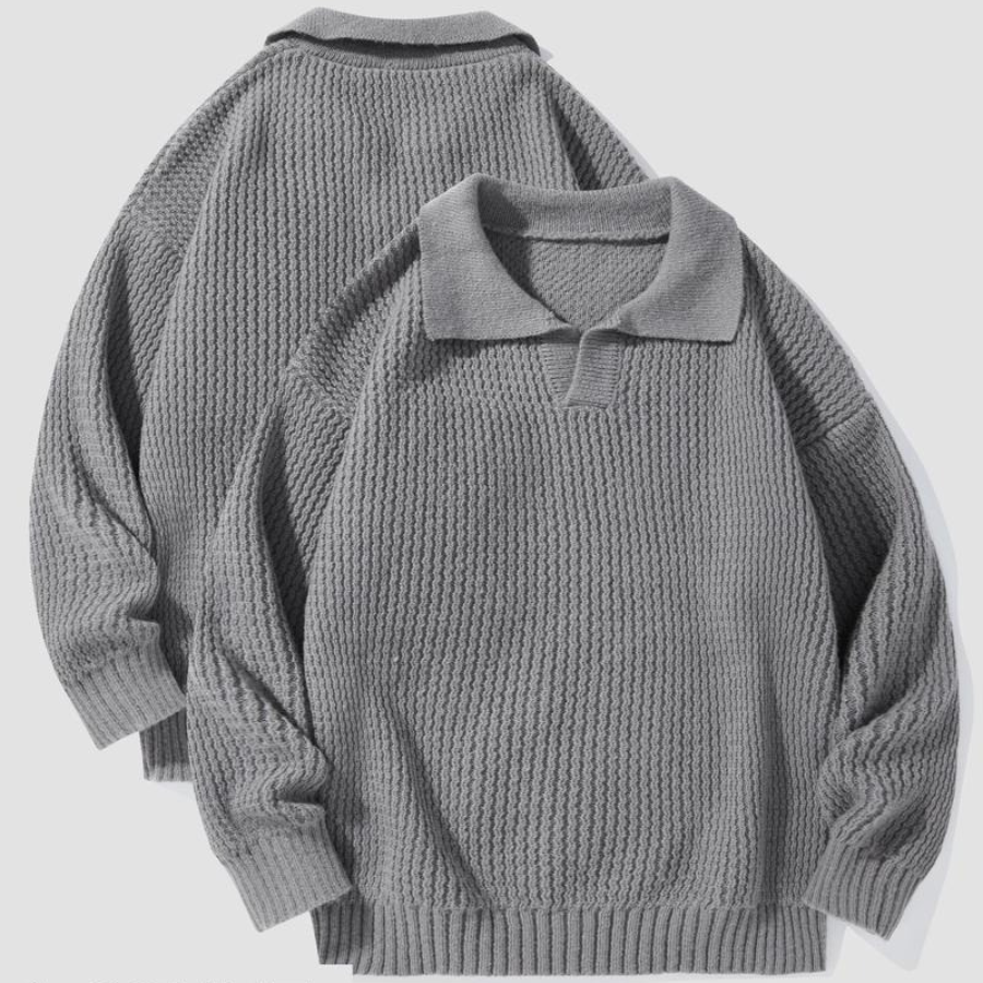 Marcus Waffle Knit Collared Shirt
