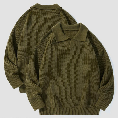 Marcus Waffle Knit Collared Shirt