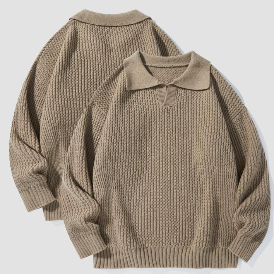 Marcus Waffle Knit Collared Shirt