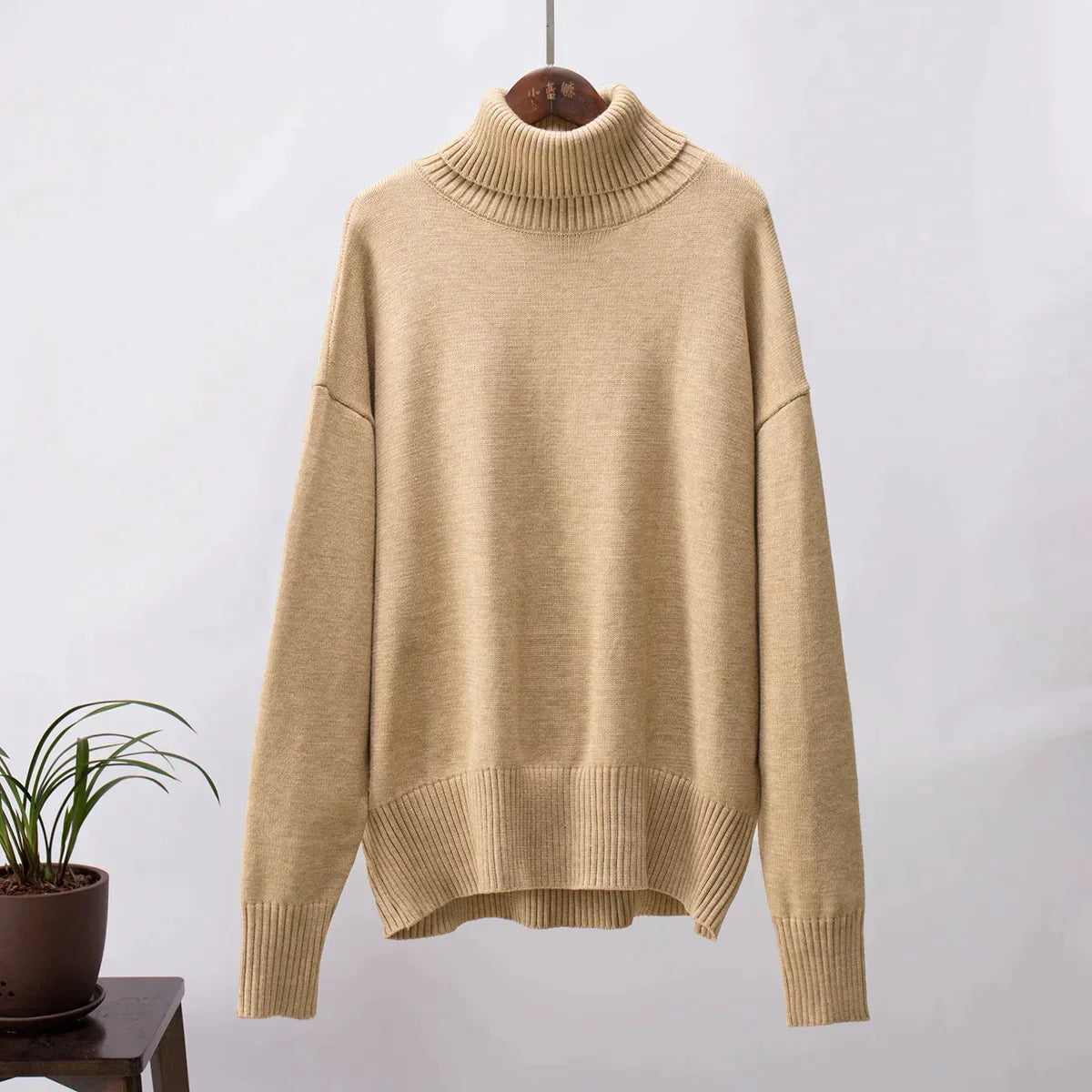 Amélie Oversized Cotton Roll‑Neck Jumper