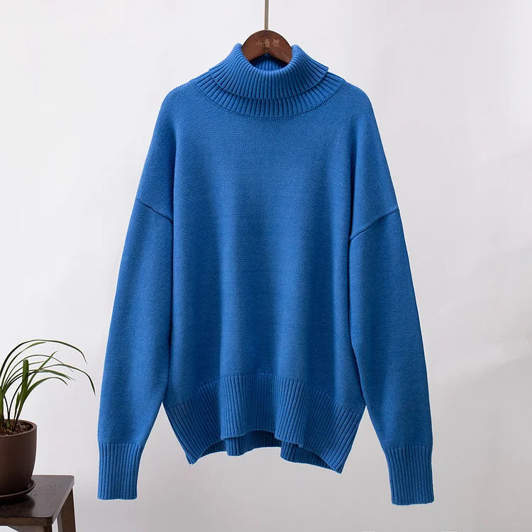 Amélie Oversized Cotton Roll‑Neck Jumper