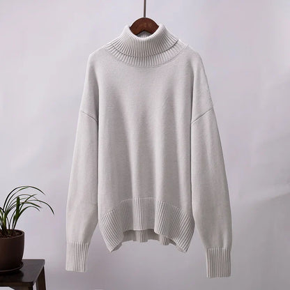 Amélie Oversized Cotton Roll‑Neck Jumper