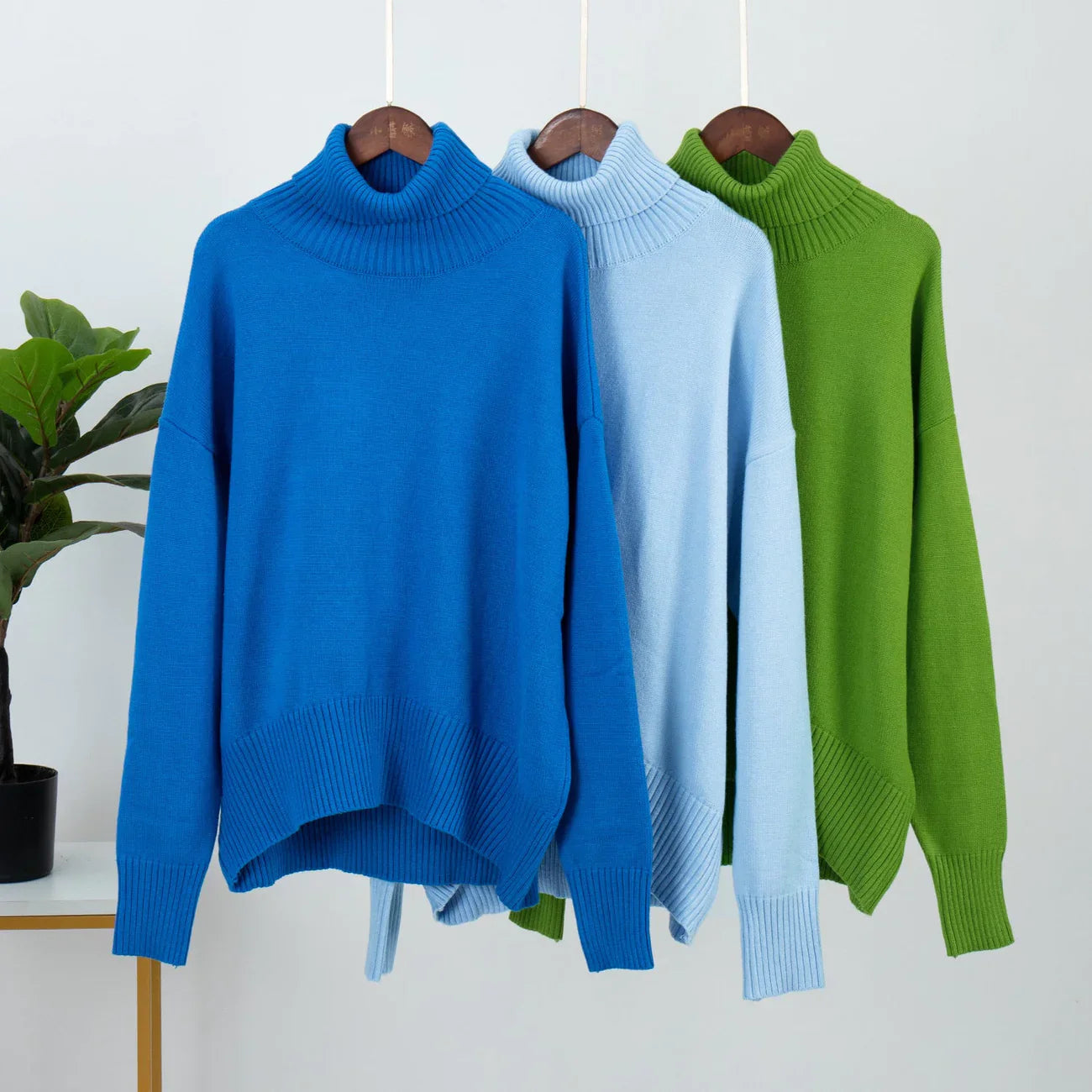 Amélie Oversized Cotton Roll‑Neck Jumper