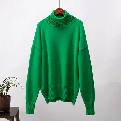 Amélie Oversized Cotton Roll‑Neck Jumper