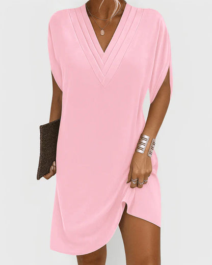 Evelyn V-Neck Short Sleeve Chic Dress