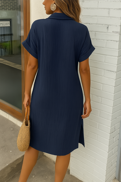 Button Down Polo Style Shirt Dress