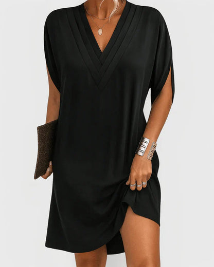 Evelyn V-Neck Short Sleeve Chic Dress