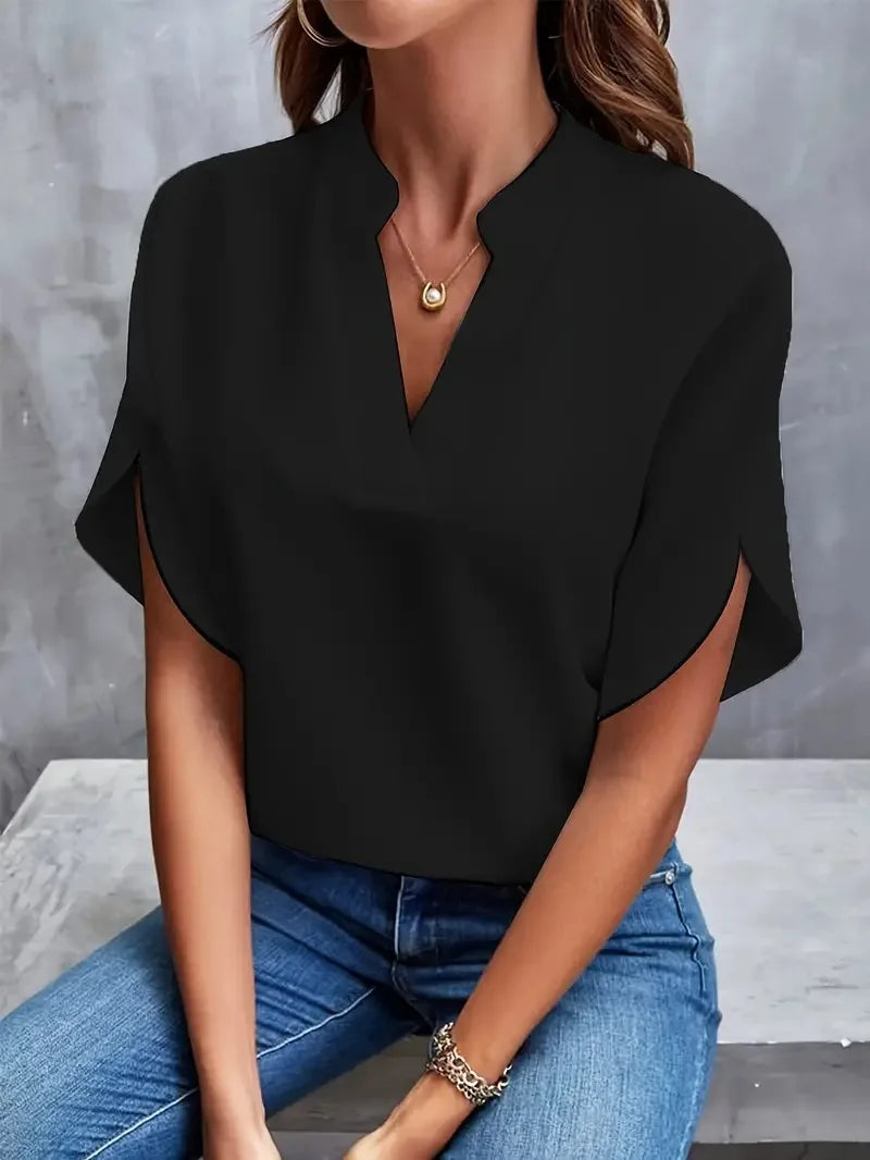 Elena Elegant V-Neck Women's Blouse