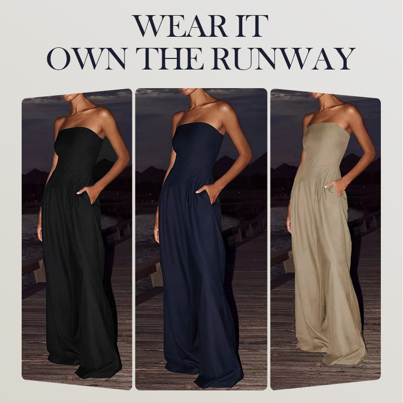 Women's Off Shoulder Wide Leg Jumpsuit