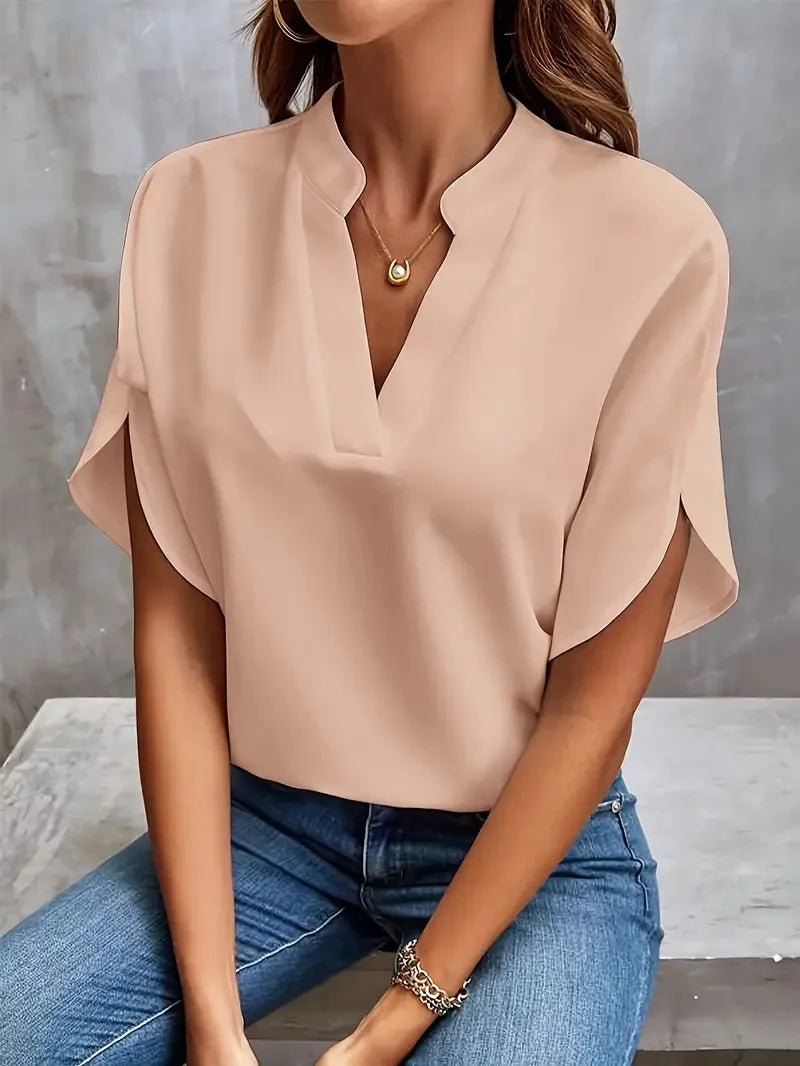 Elena Elegant V-Neck Women's Blouse