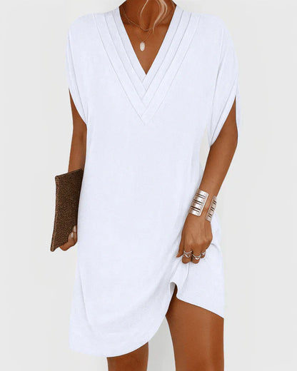 Evelyn V-Neck Short Sleeve Chic Dress