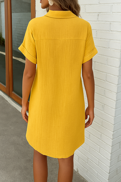Button Down Polo Style Shirt Dress